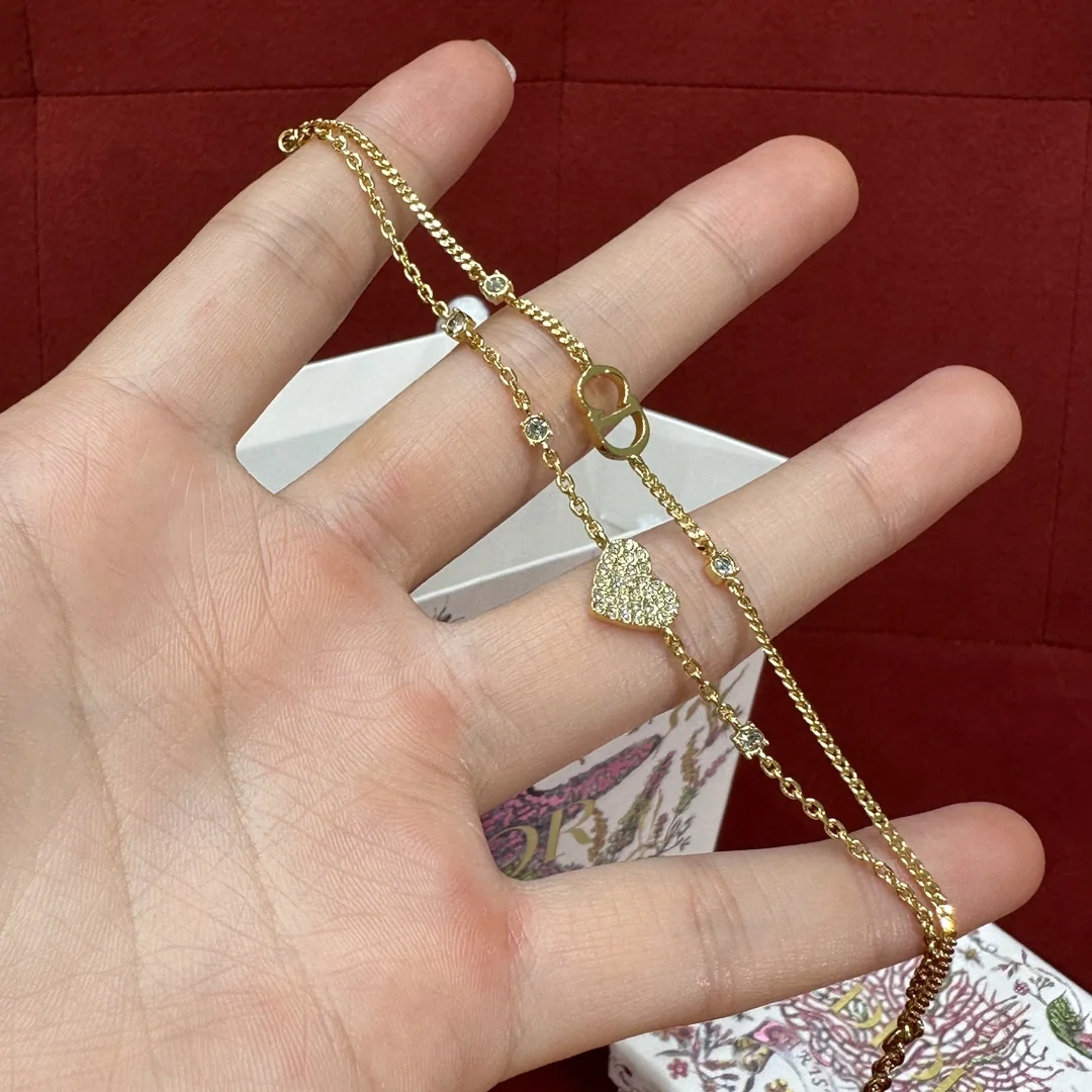 디올 클레어 드 륀느 하트 더블체인 팔찌 상세 이미지 2