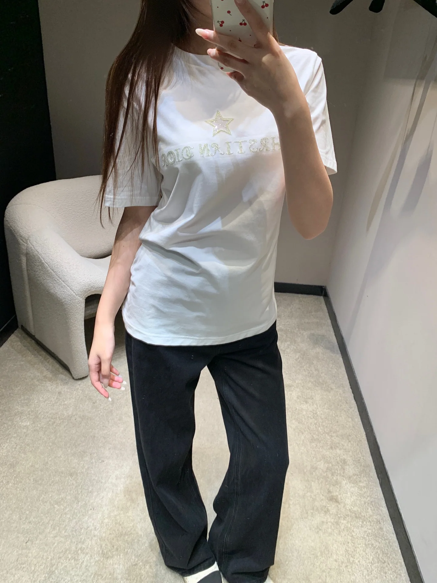 디올 레터 오각성 자수 반팔 티셔츠 26 SS 상세 이미지 2