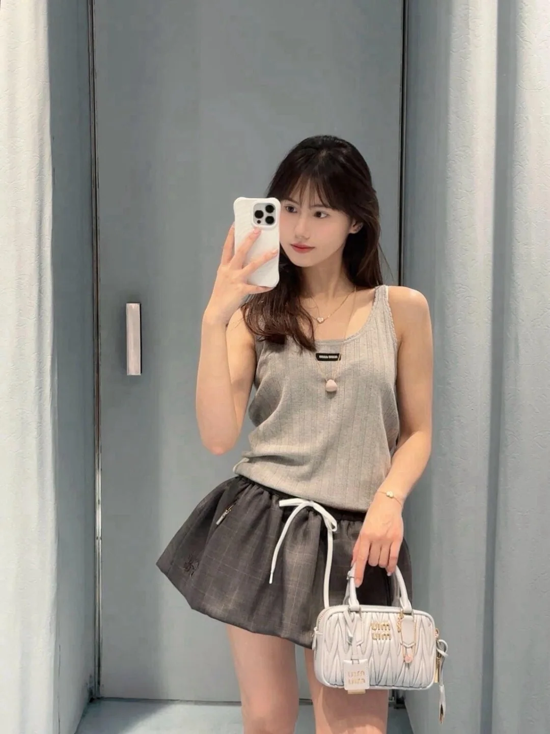 미우미우 하트 장식 목걸이 상세 이미지 2