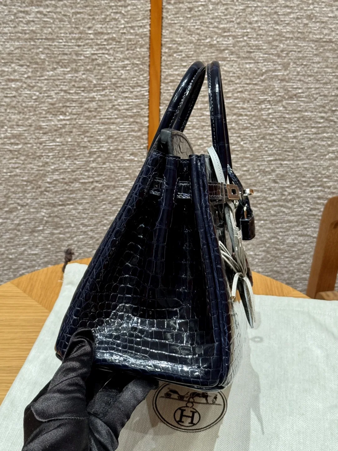 에르메스 버킨 25 포로수스 악어 가죽 가방 상세 이미지 3