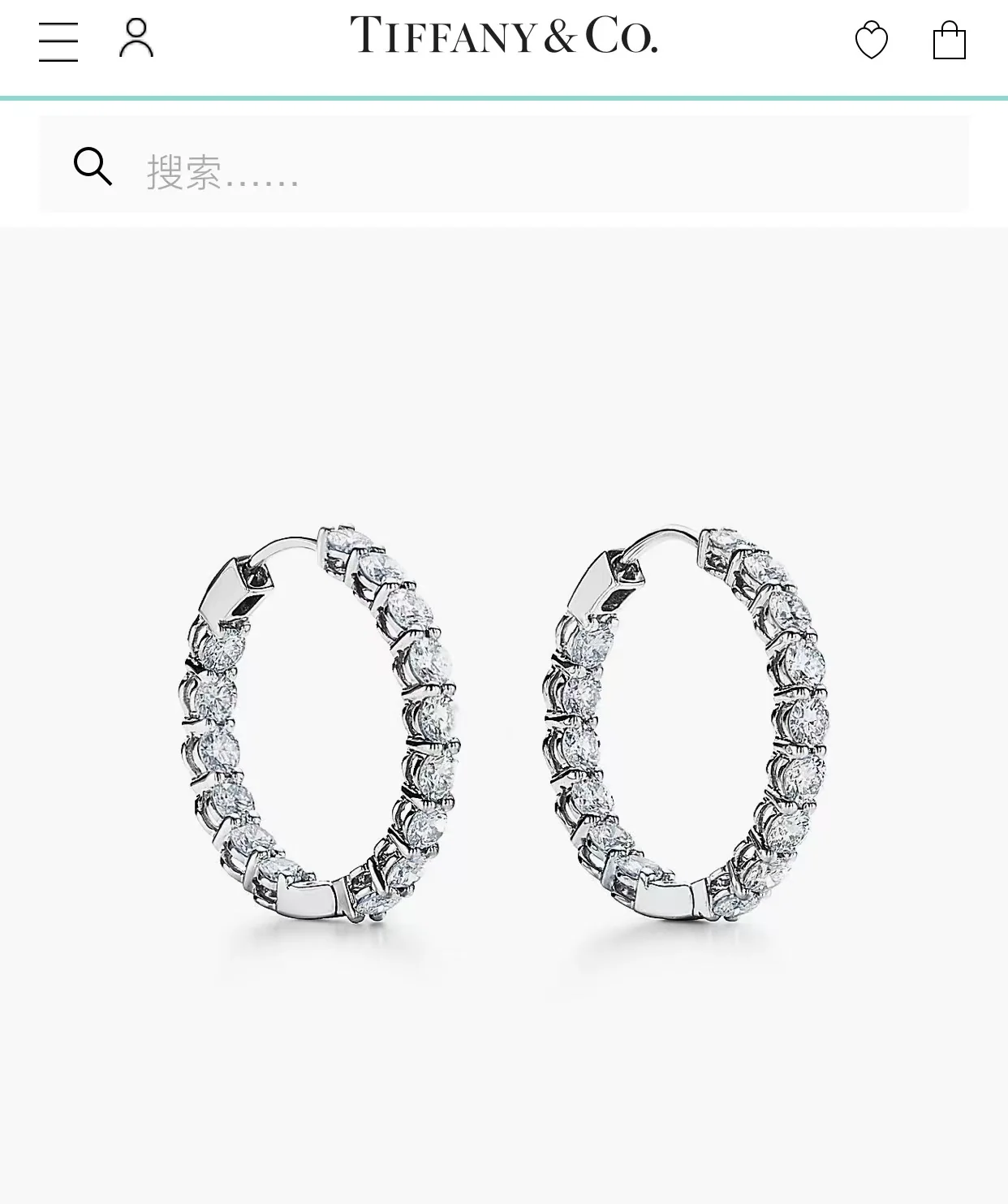 티파니 파베 다이아몬드 후프 귀걸이 상세 이미지 2