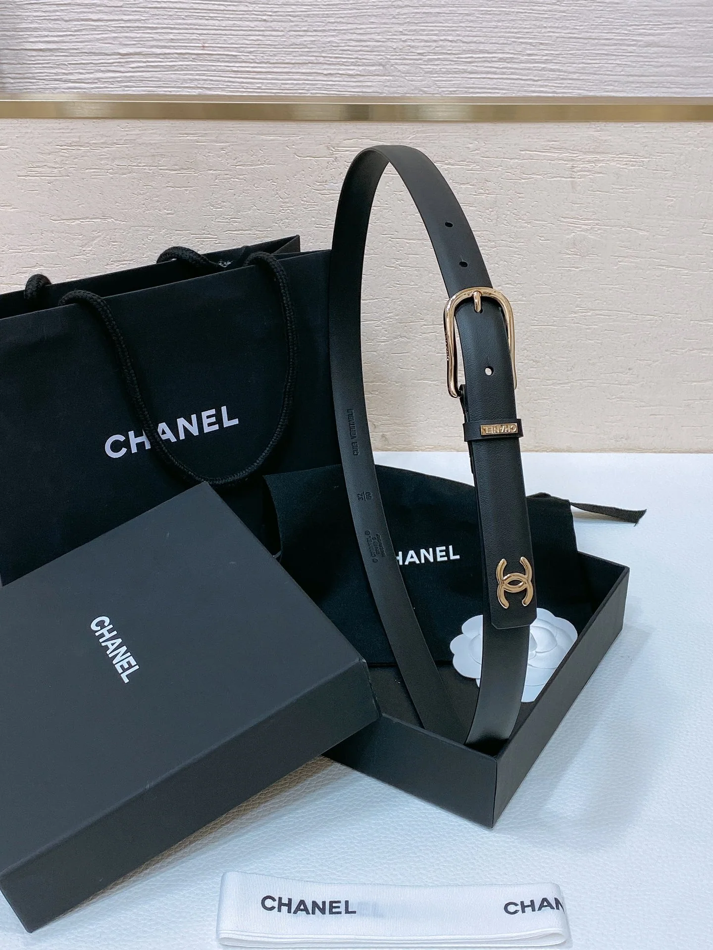 샤넬 CC 카프스킨 핀 버클 벨트 상세 이미지 1