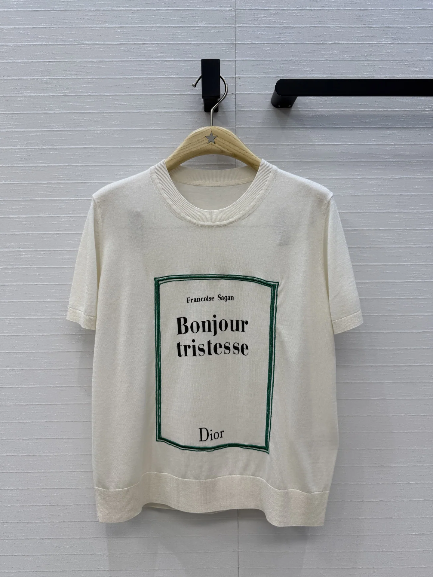 디올 가든 월드 자수 니트 반팔 탑 상세 이미지 1