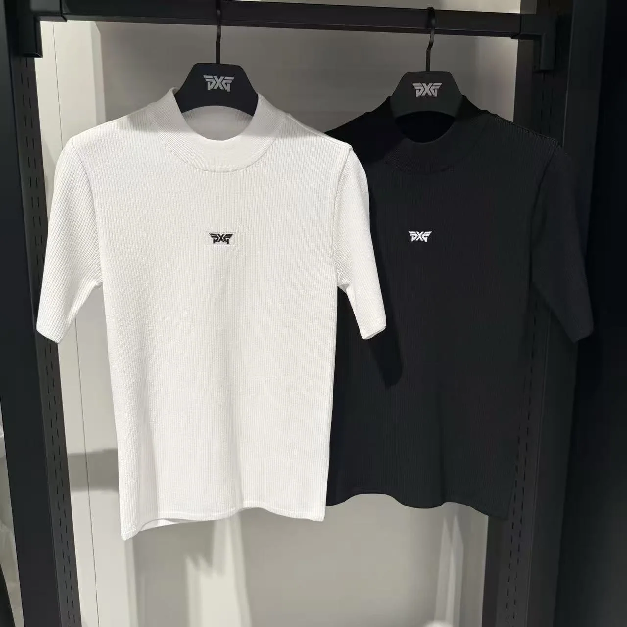 PXG 여성 쿨필 니트 반소매 탑 상세 이미지 1