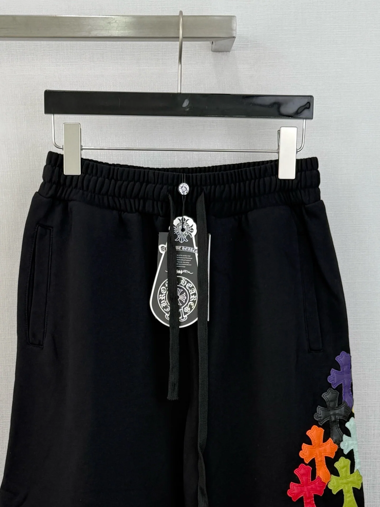크롬하츠 컬러풀 레더 크로스 캐주얼 스웨트 반바지 상세 이미지 3