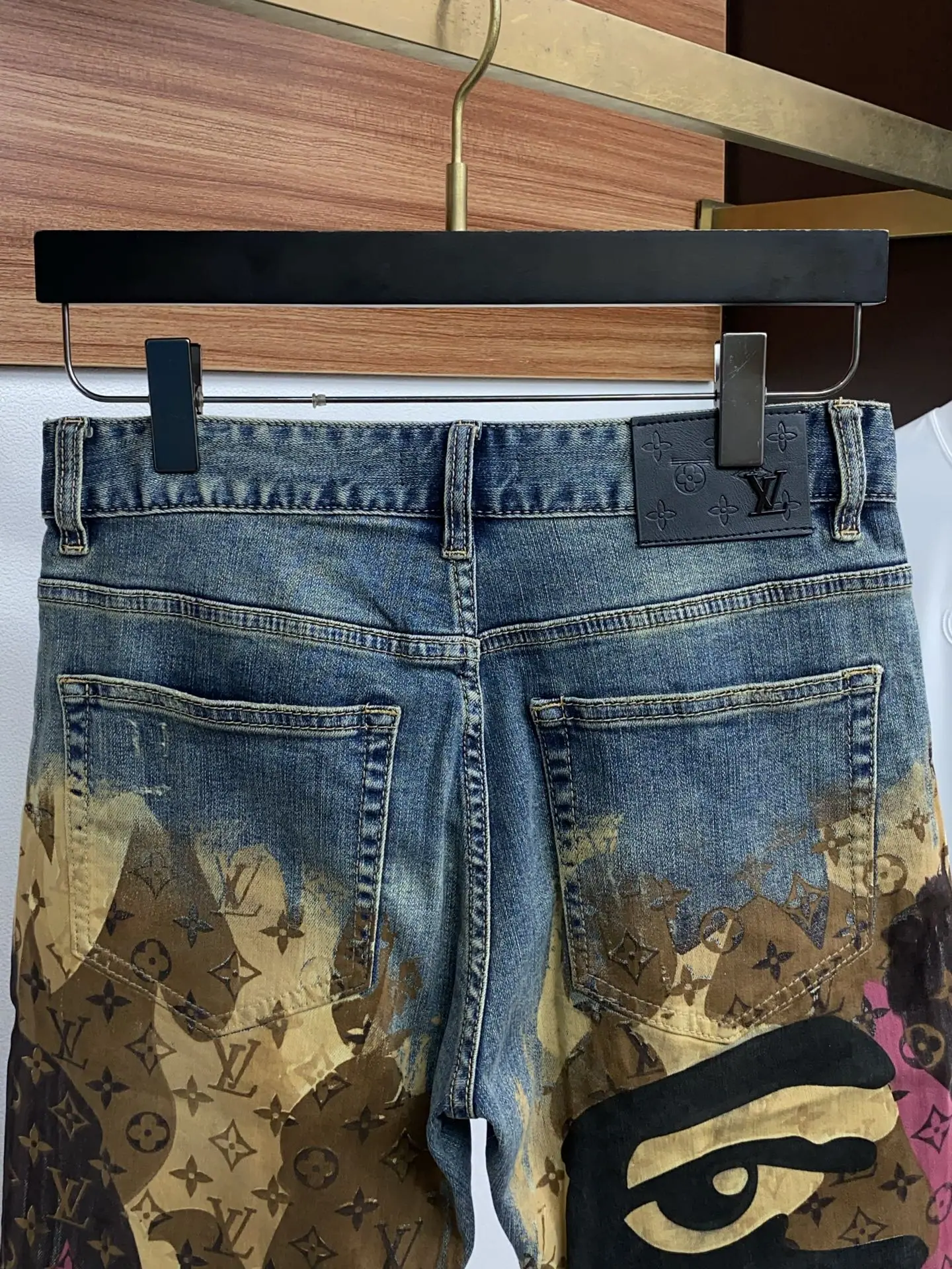 루이비통 데님 슬림 스트레이트 남성 반바지 상세 이미지 9