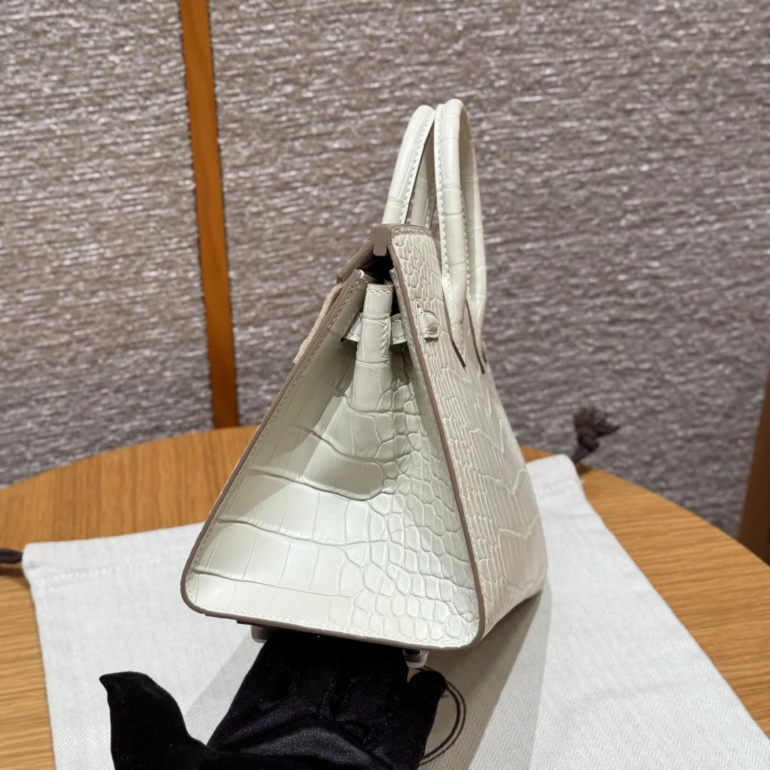 에르메스 버킨 20 cm 매트 악어 가죽 가방 상세 이미지 4