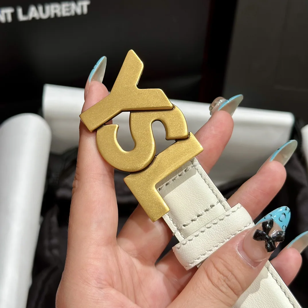 생로랑 YSL 금속 버클 양면 가죽 벨트 상세 이미지 4