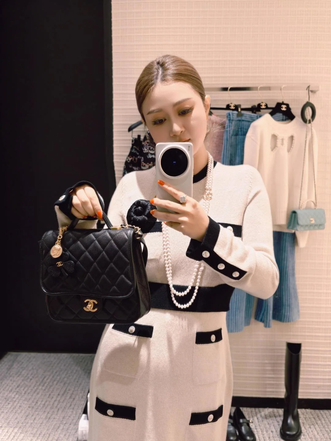 샤넬 더블 C 스와로브스키 진주 목걸이 상세 이미지 3