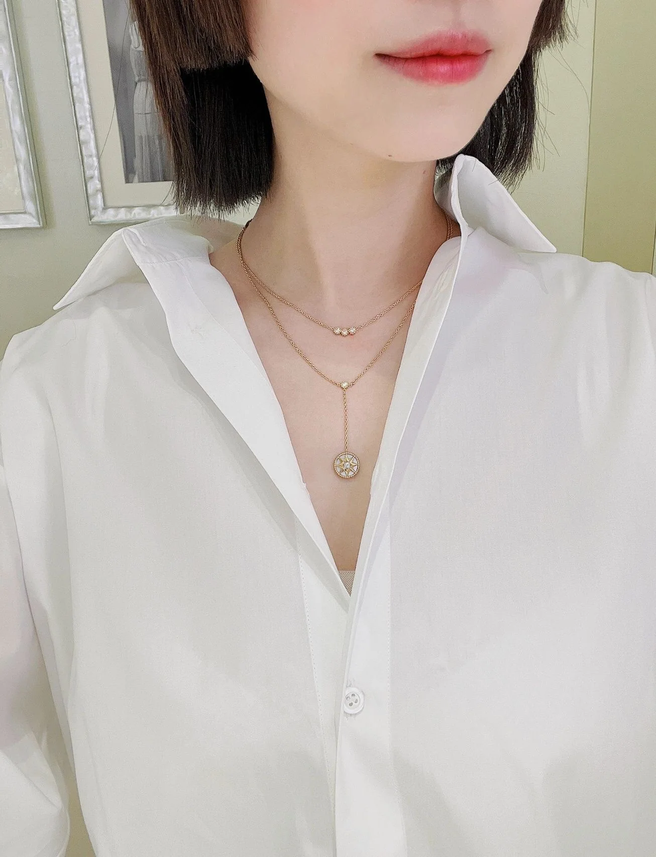 디올 컴퍼스 다이아몬드 목걸이 상세 이미지 3