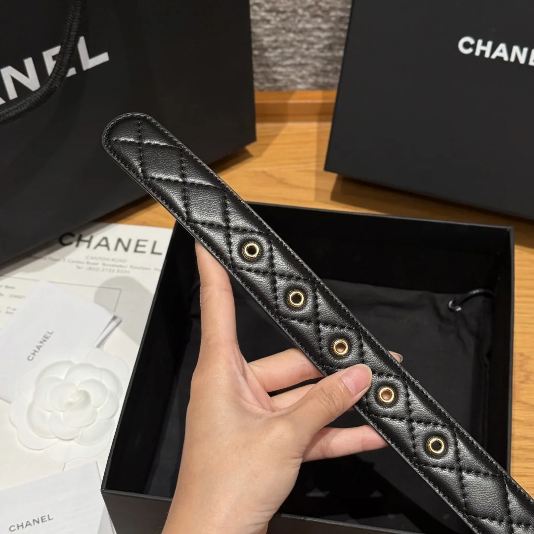 샤넬 램스킨 더블 C 메탈 로고 벨트 상세 이미지 7
