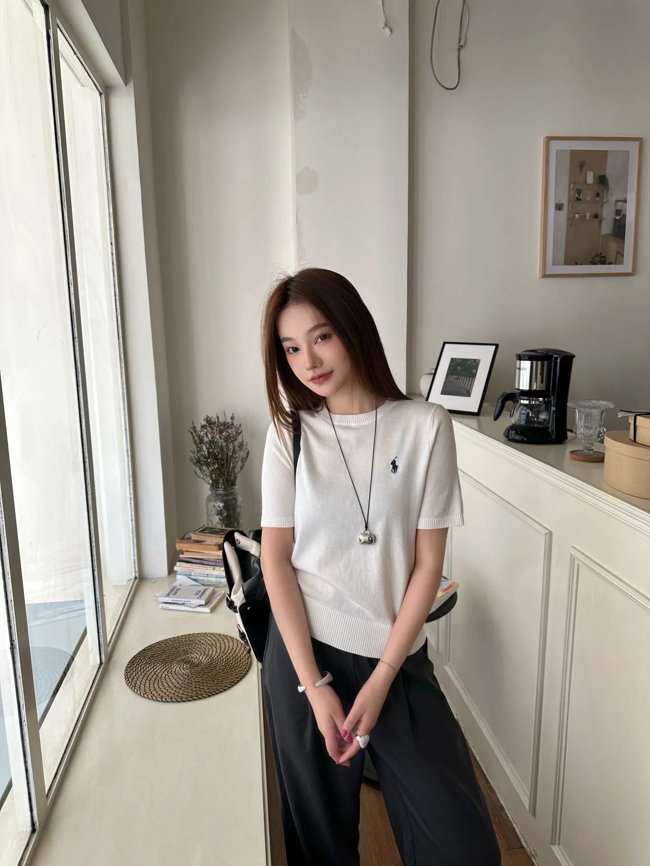 폴로 여성 니트 반팔 티셔츠 상세 이미지 14