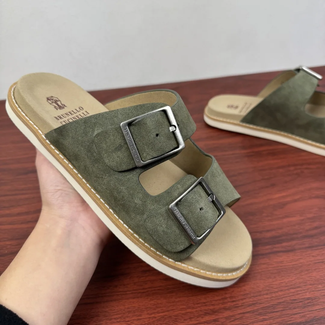 브루넬로쿠치넬리 스웨이드 가죽 버클 샌들 9642 상세 이미지 4