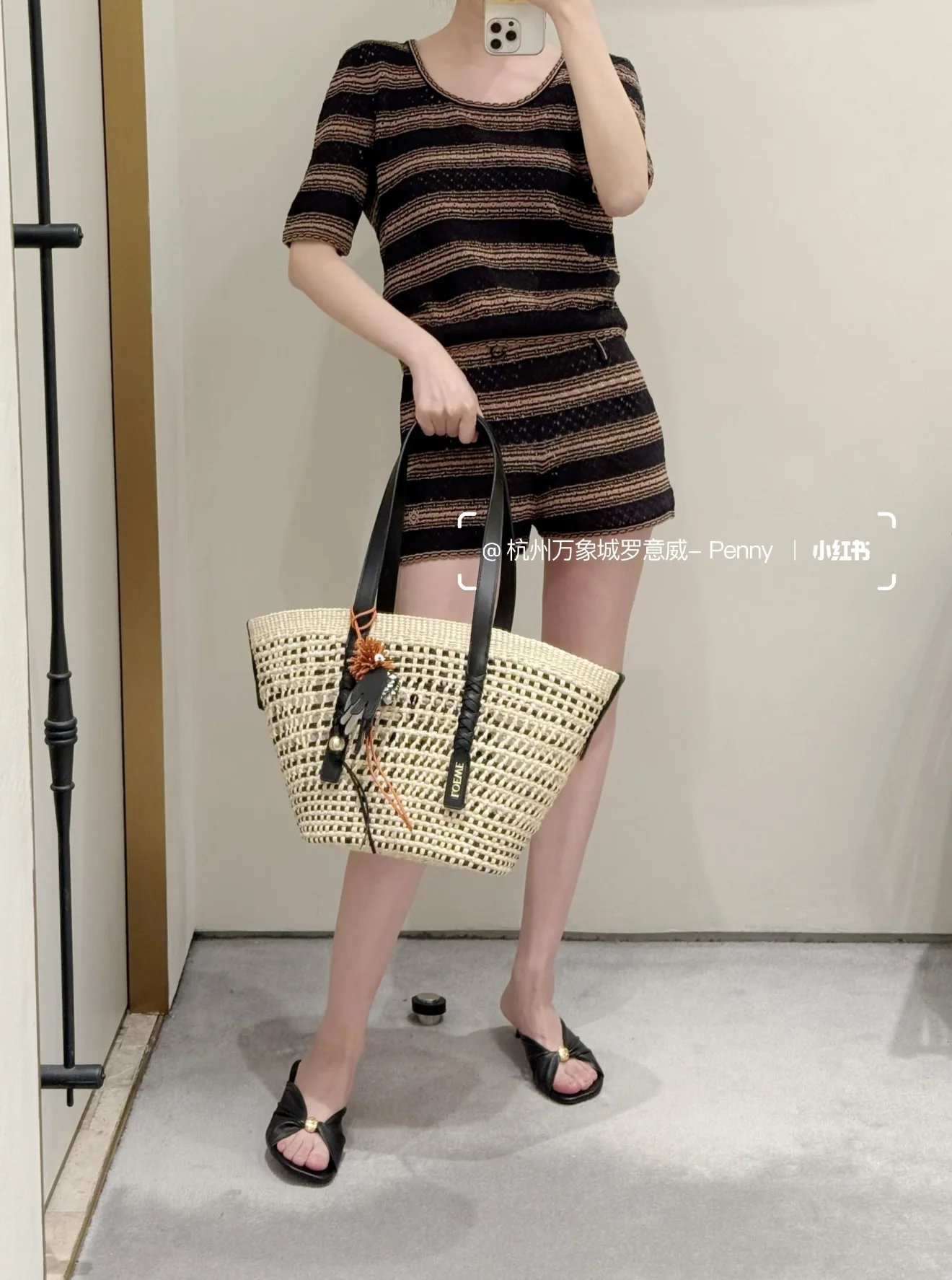 로에베 코튼 니트 프린지 헴 반바지 상세 이미지 8