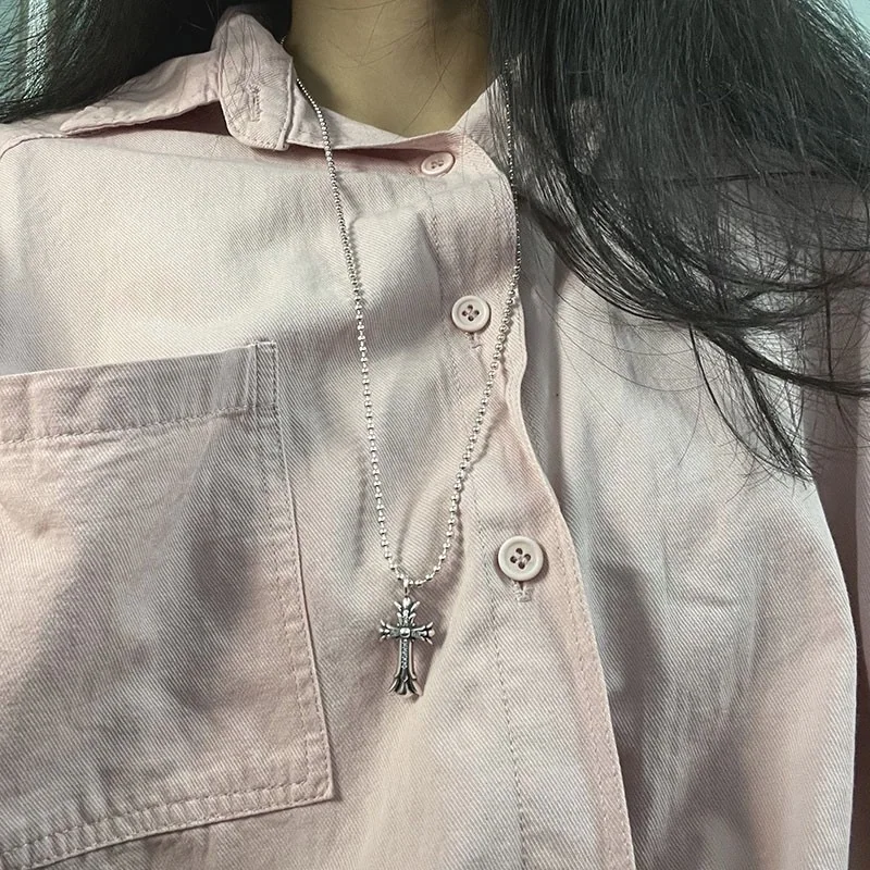 크롬하츠 더블 레이어 다이아몬드 크로스 목걸이 CX101 상세 이미지 8