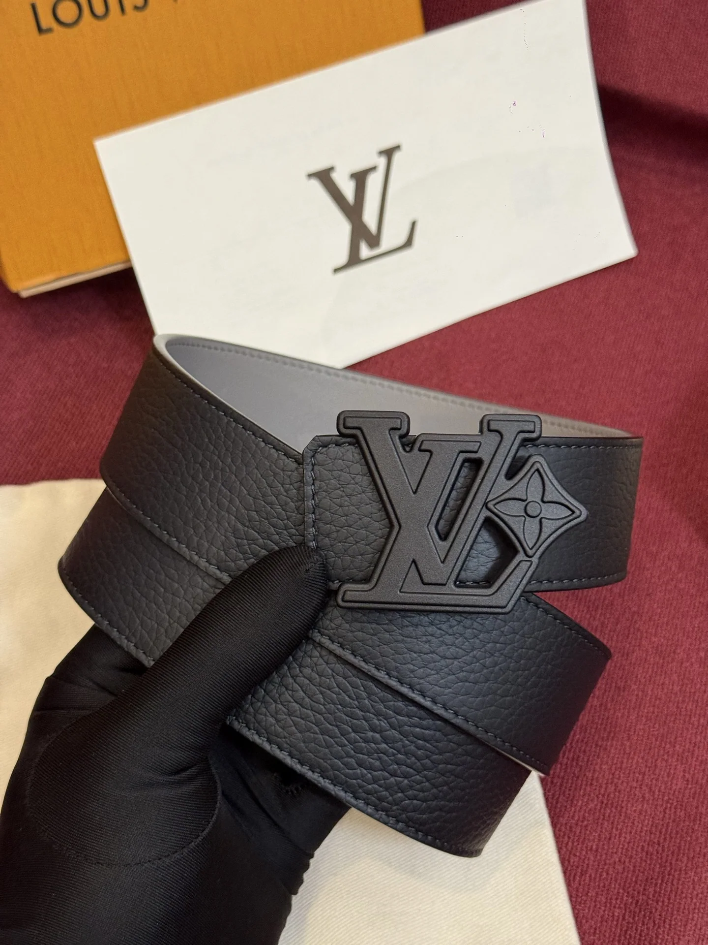 루이비통 다미에 LV 리버시블 벨트 상세 이미지 3