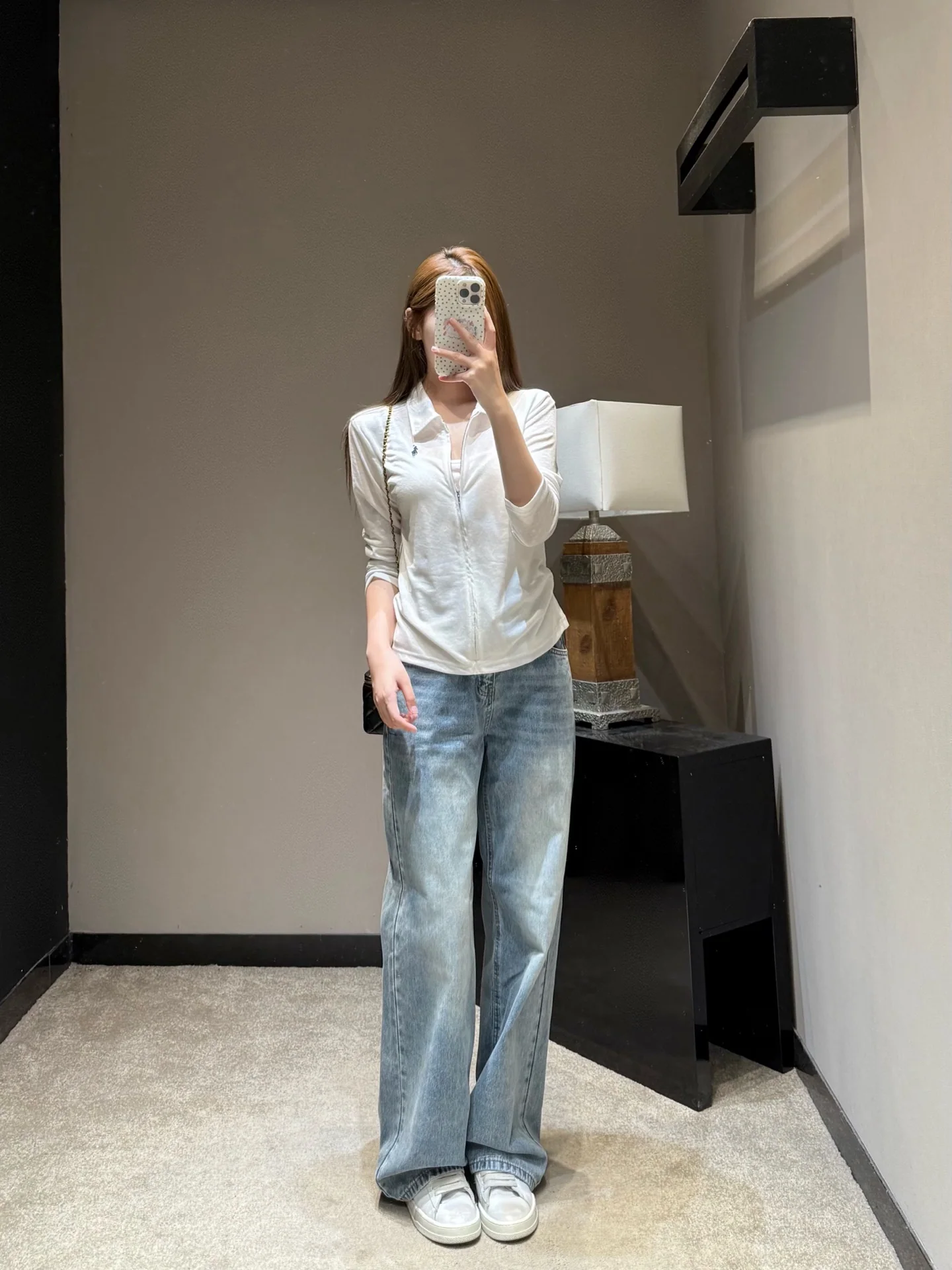 폴로 크리미 화이트 플리츠 여성 가디건 상세 이미지 4
