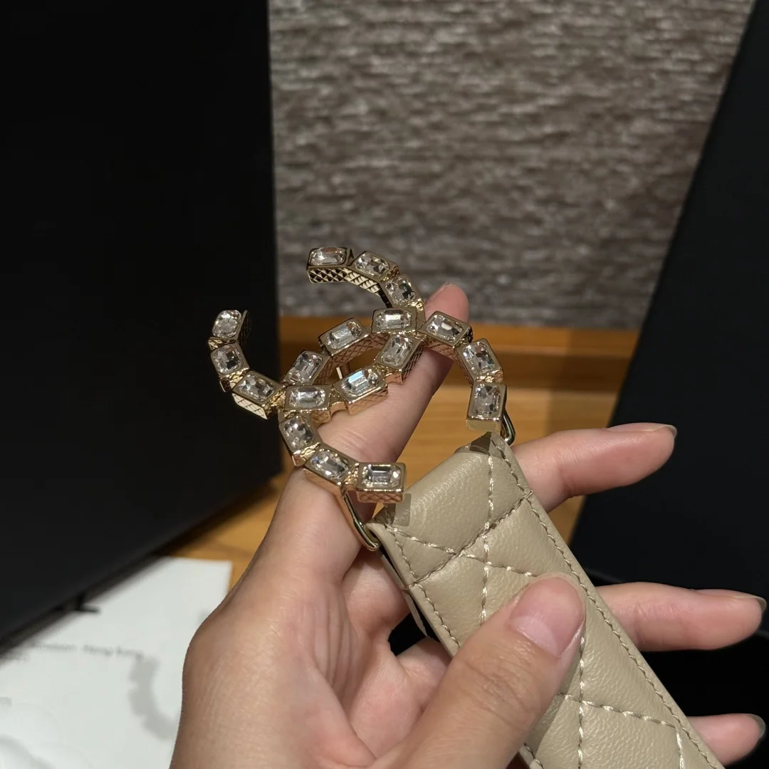 샤넬 더블 C 메탈 로고 램스킨 벨트 상세 이미지 6