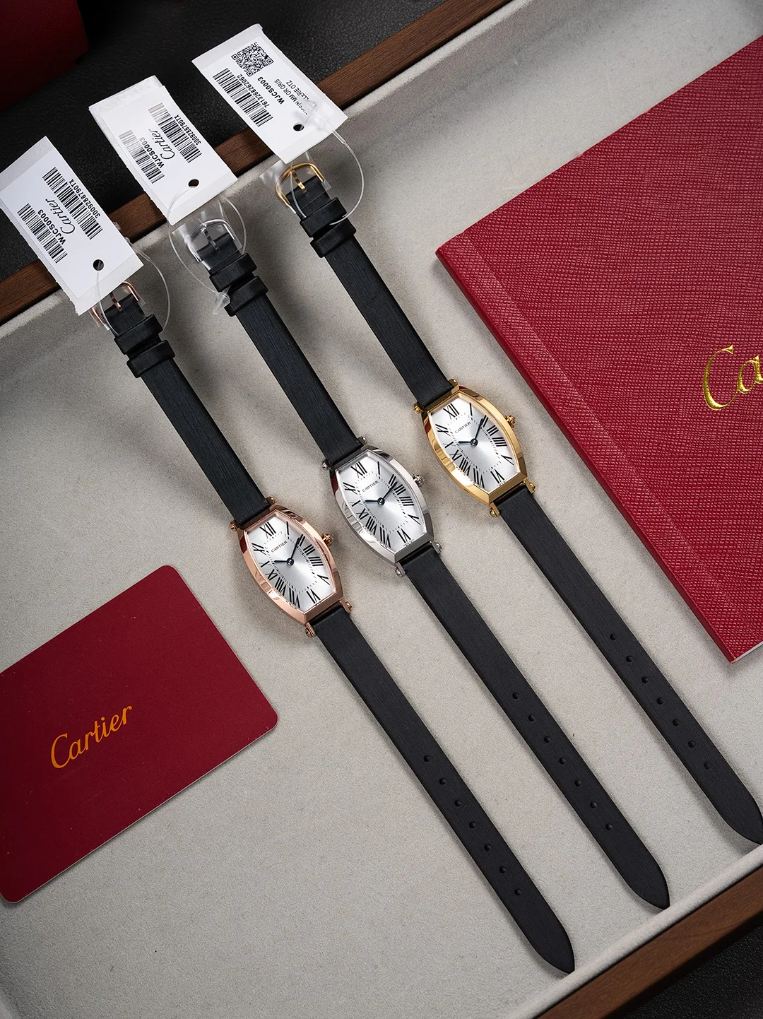 까르띠에 시계 다이아 블랙 가죽스트랩 레플리카 42701 Cartier 상세 이미지 1