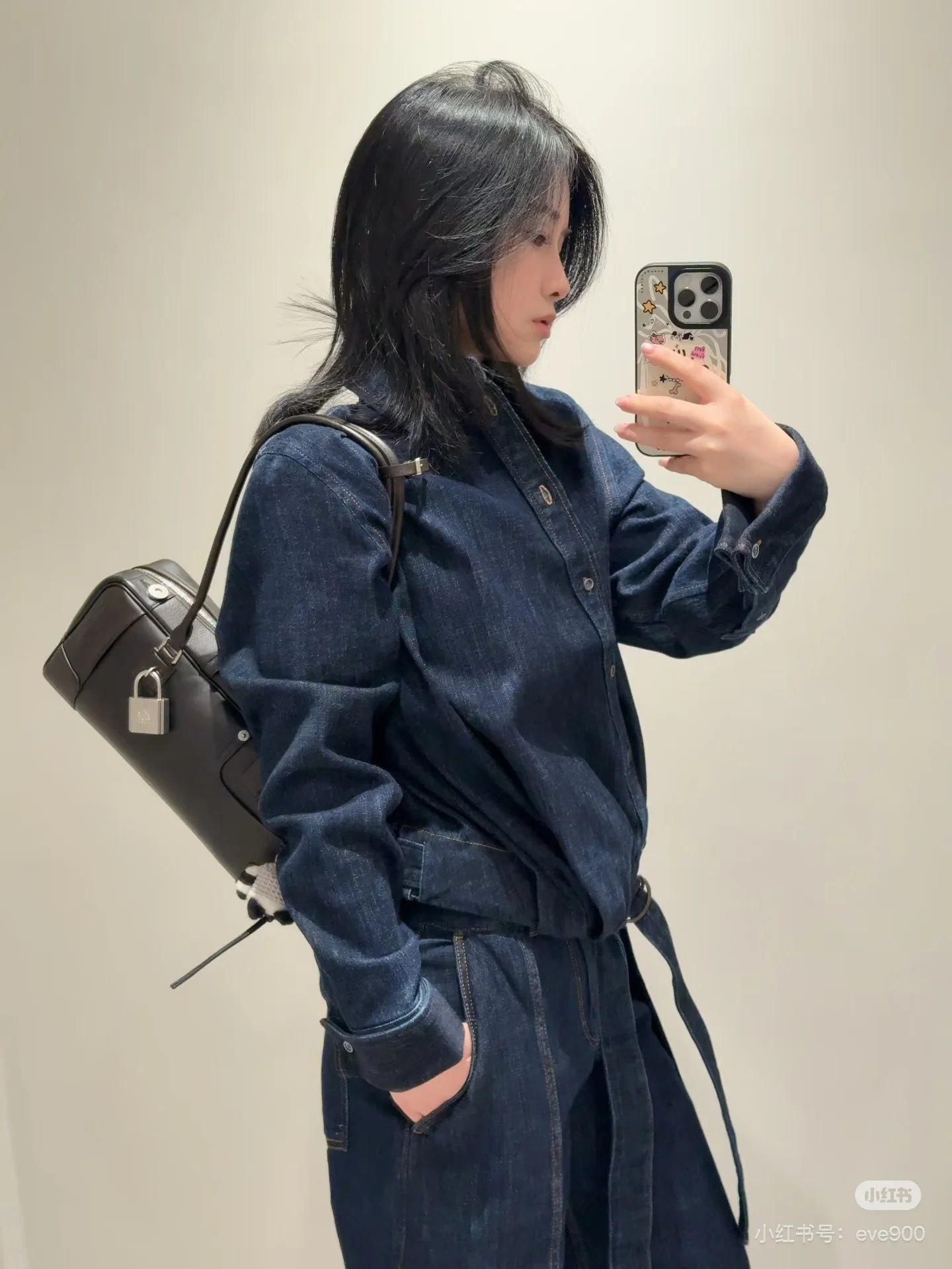로에베 워시드 데님 크롭 자켓 상세 이미지 7