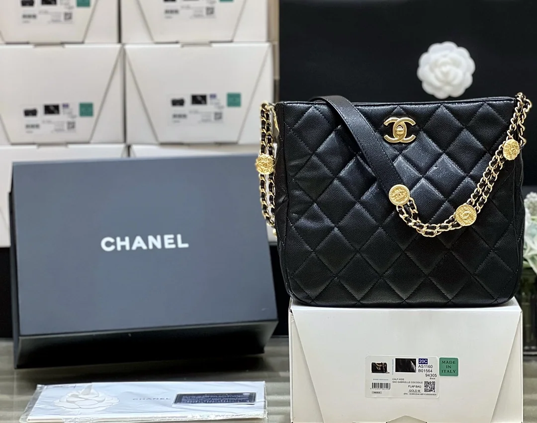 샤넬 22 A 메티에 다르 골드 코인 호보 숄더백 AS3400 상세 이미지 1