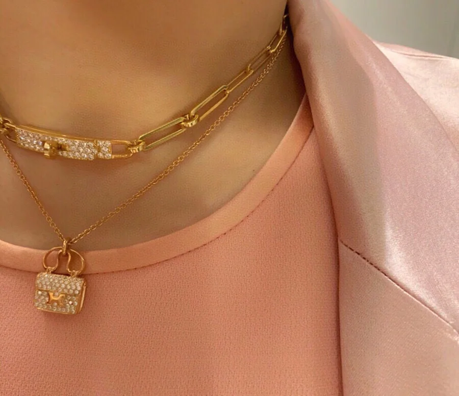 에르메스 미니 켈리 18 K 로즈골드 목걸이 상세 이미지 8