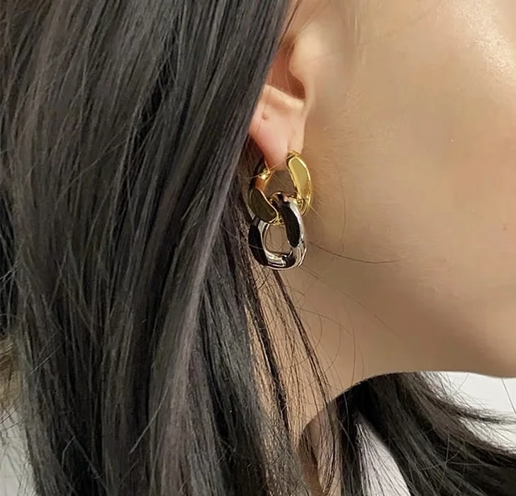 보테가베네타 더블 링 체인 귀걸이 상세 이미지 8