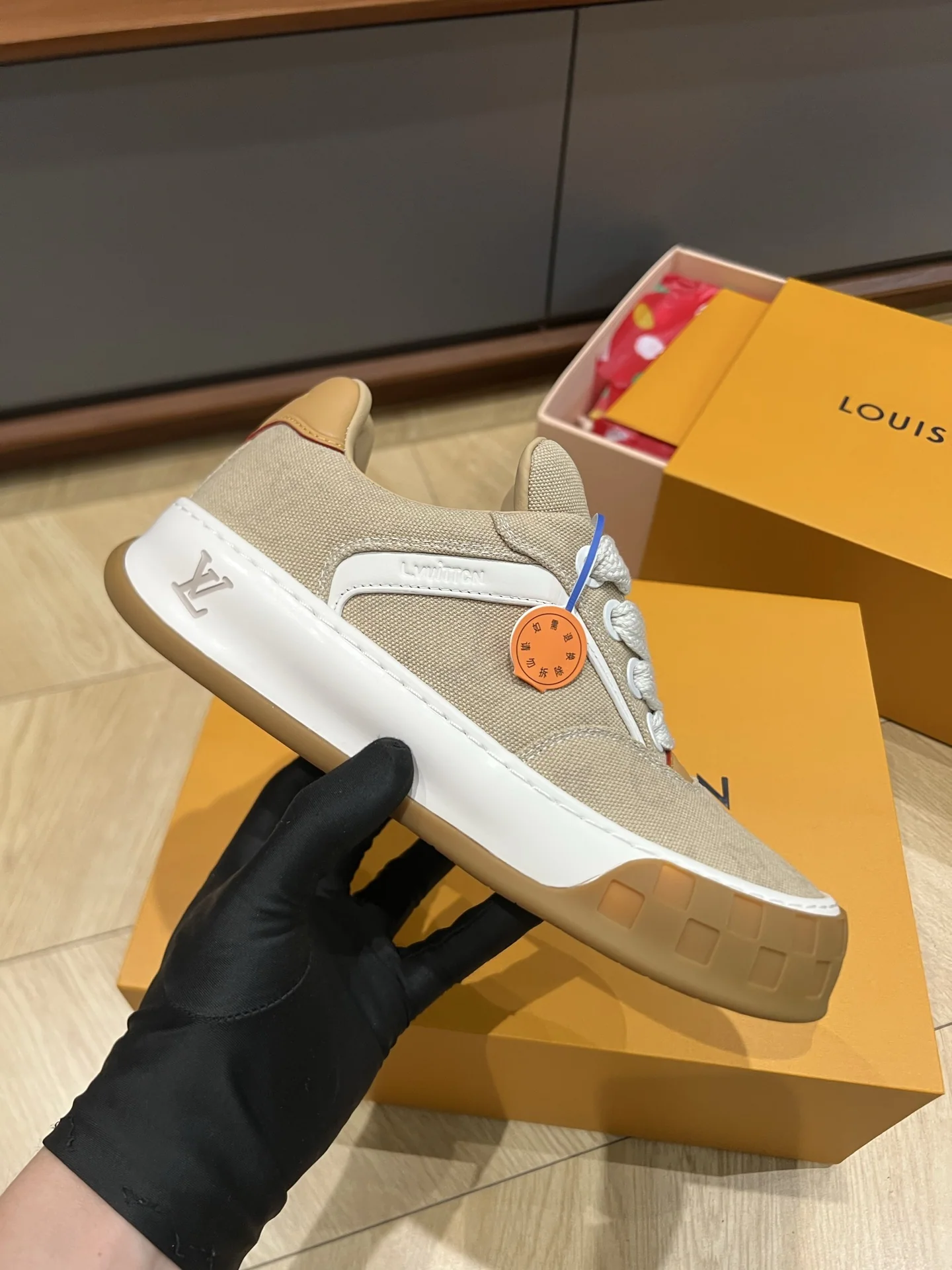 루이비통 LV 26 경사 커플 스케이트보드 신발 상세 이미지 5