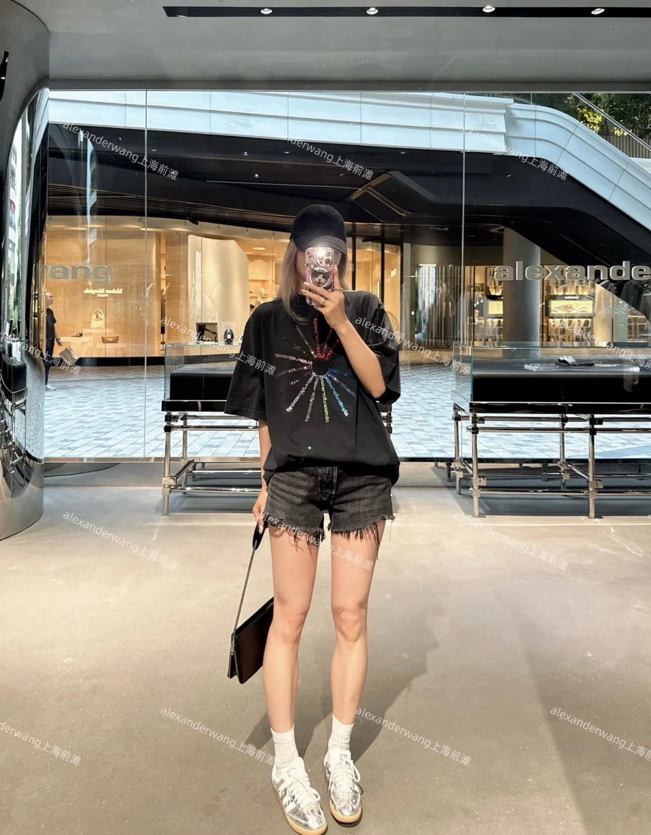 알렉산더왕 불꽃 라인스톤 오버사이즈 반팔 티셔츠 상세 이미지 10