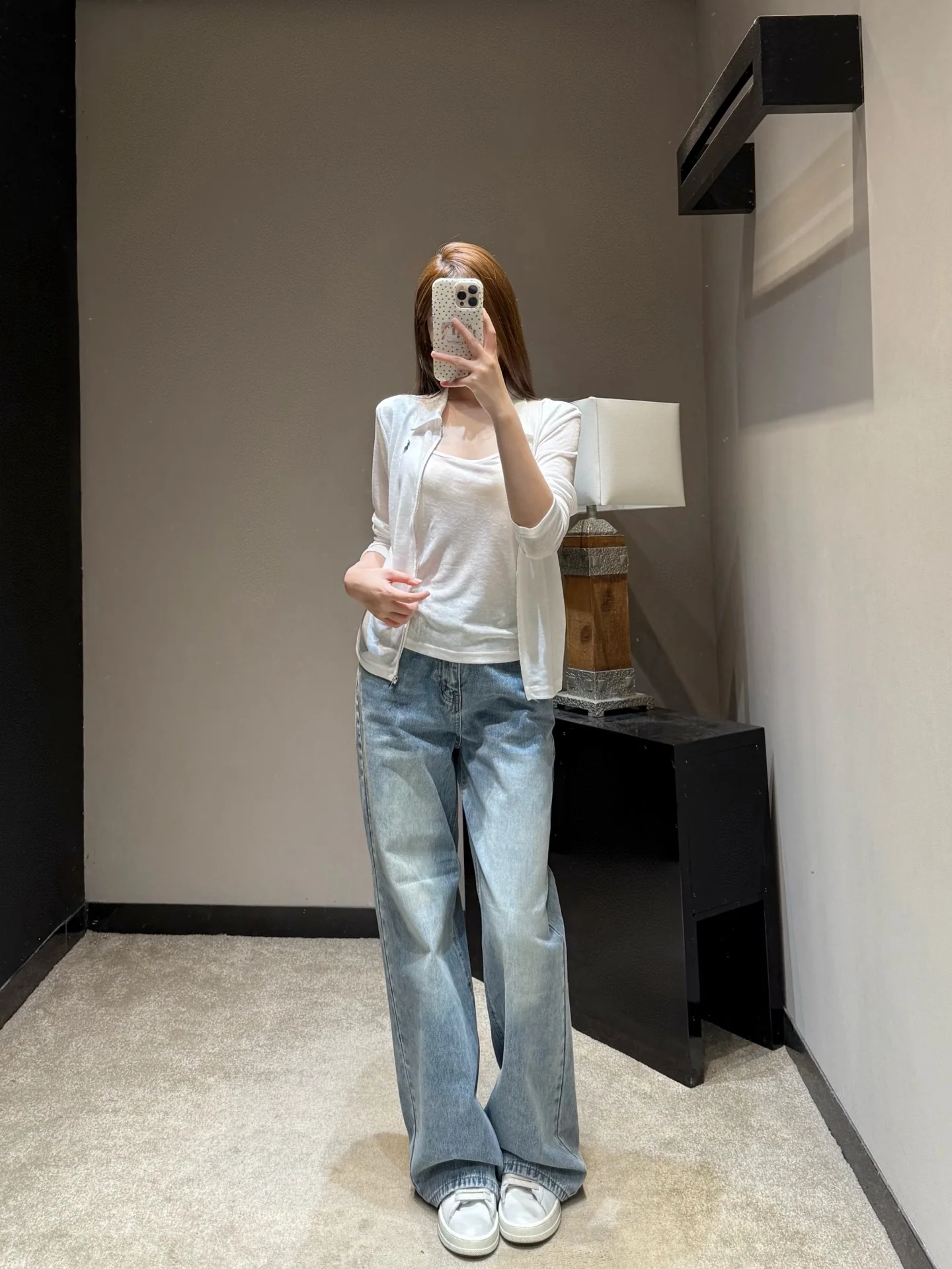 폴로 크리미 화이트 플리츠 여성 가디건 상세 이미지 6