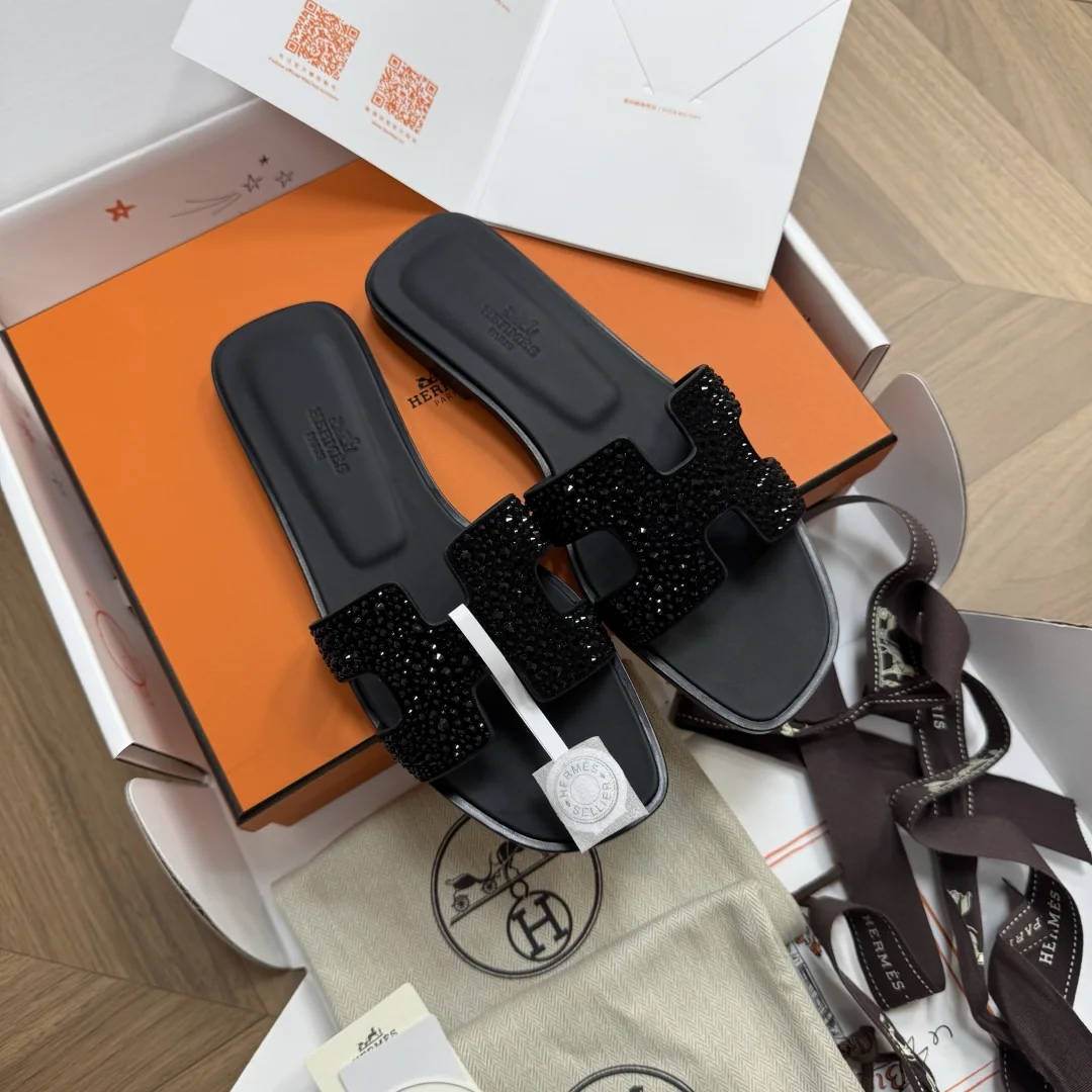 에르메스 H 로고 다이아몬드 장식 샌들 상세 이미지 1