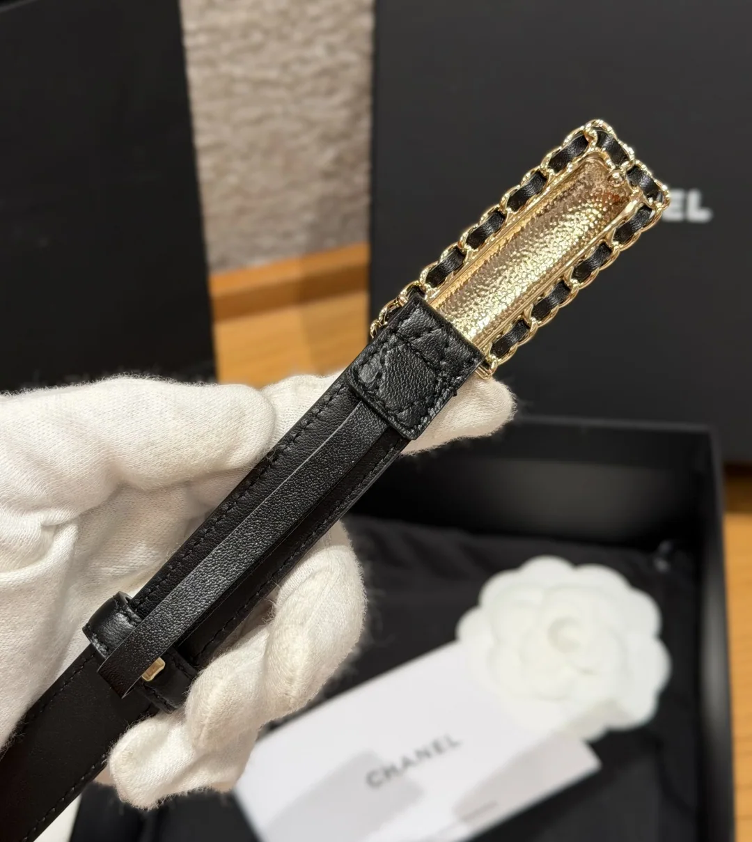 샤넬 퀼팅 램스킨 20mm 벨트 상세 이미지 4