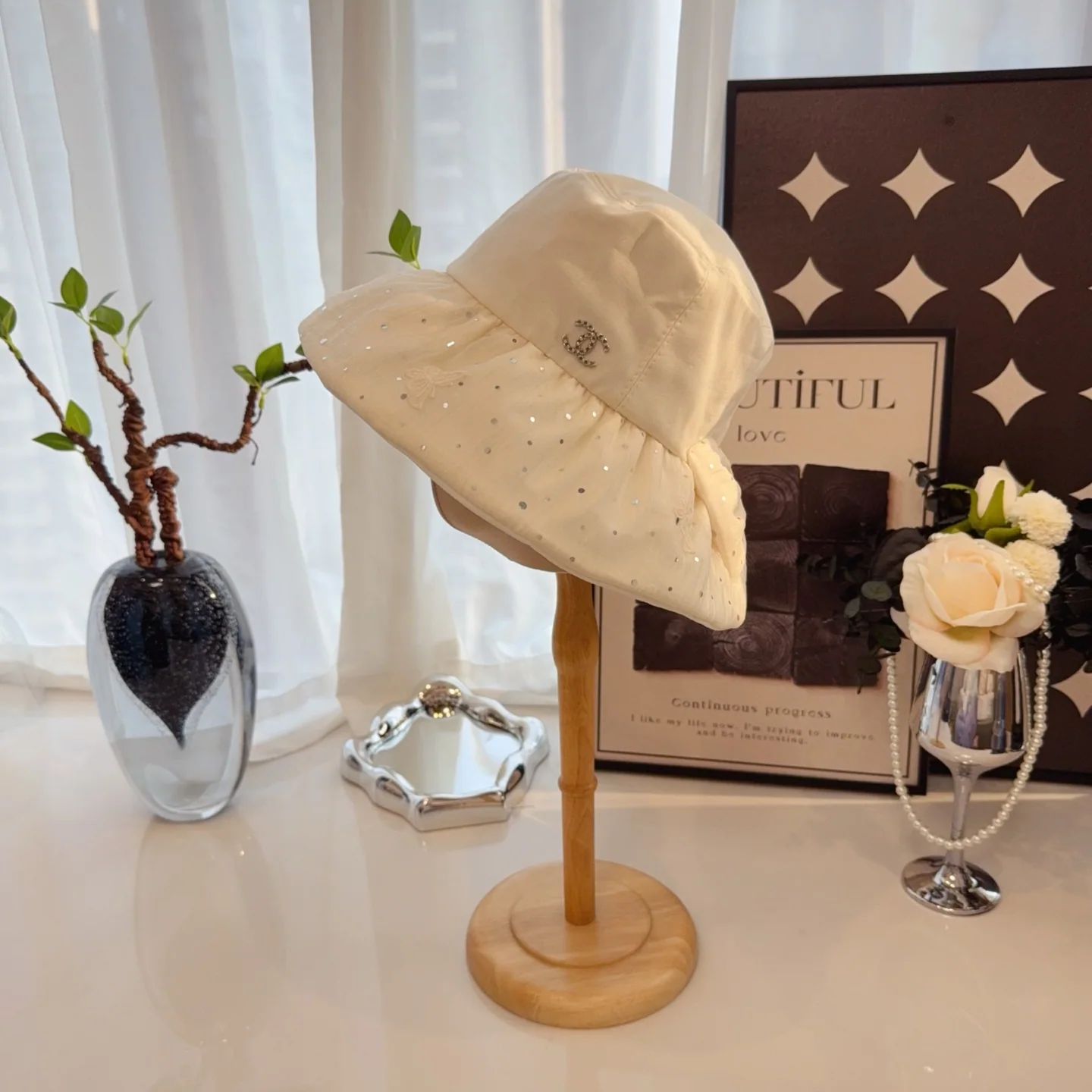 샤넬 스위트보우 린넨 코튼 버킷햇 상세 이미지 6