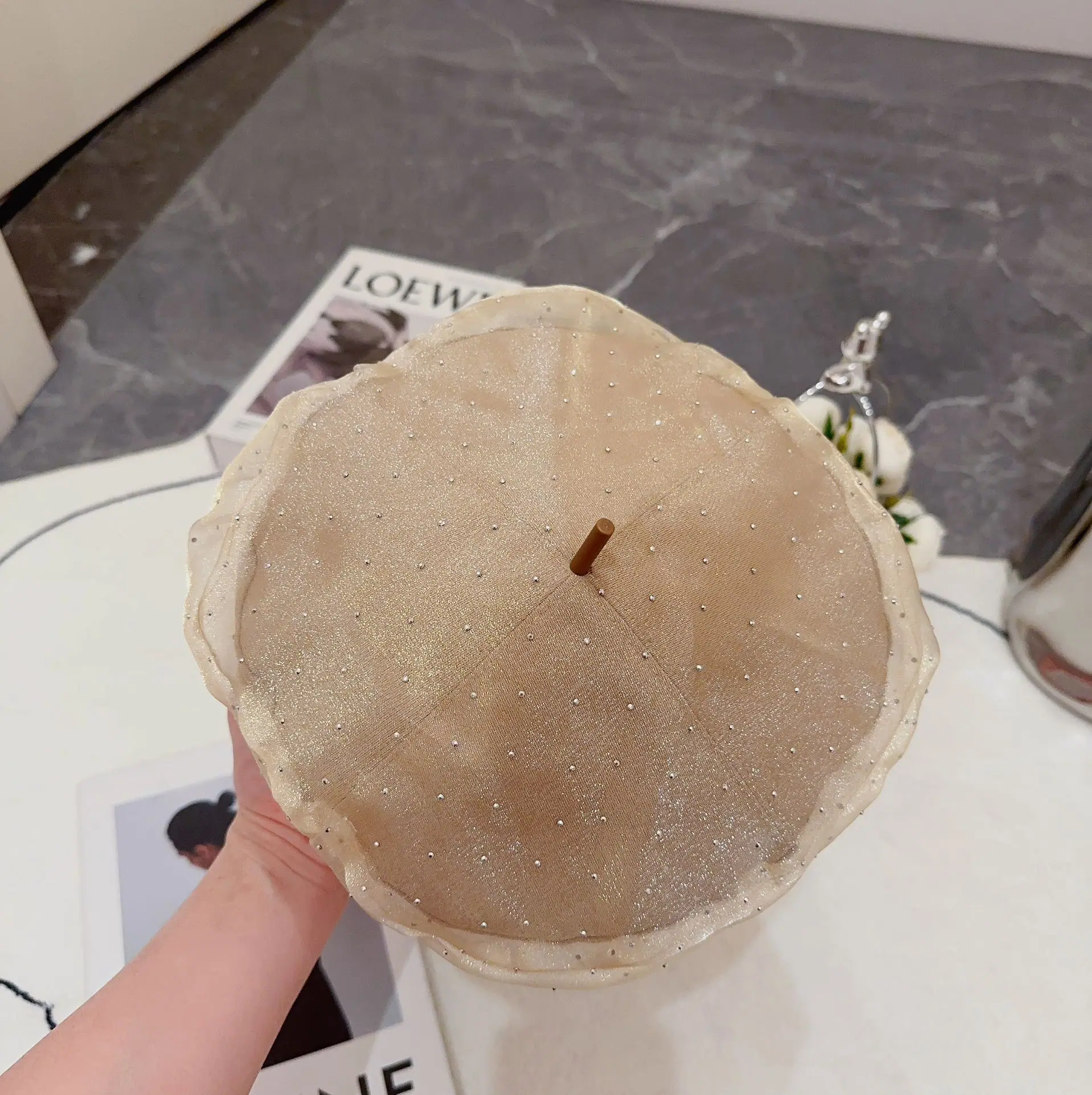 셀린느 오간지 큐빅 장식 베레모 상세 이미지 6