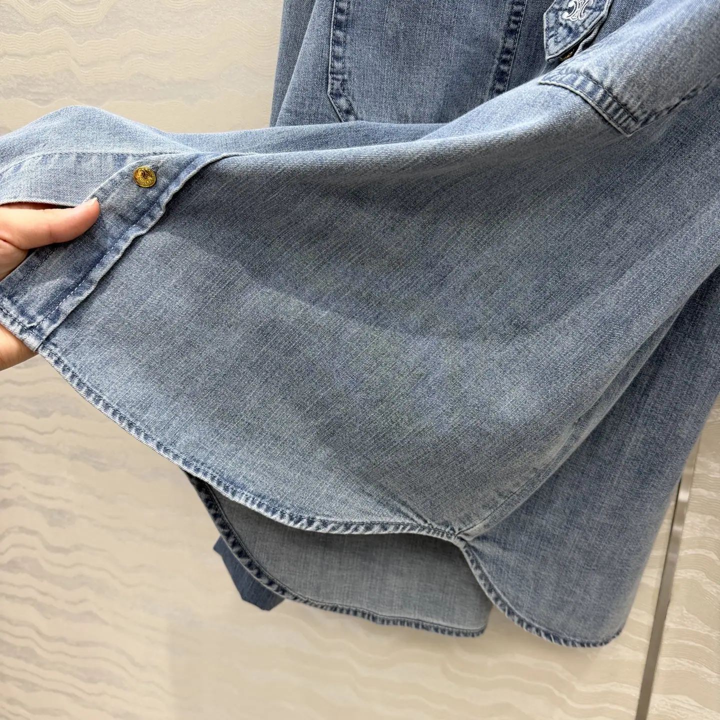셀린느 데님 자수 카라 여성 셔츠 상세 이미지 7