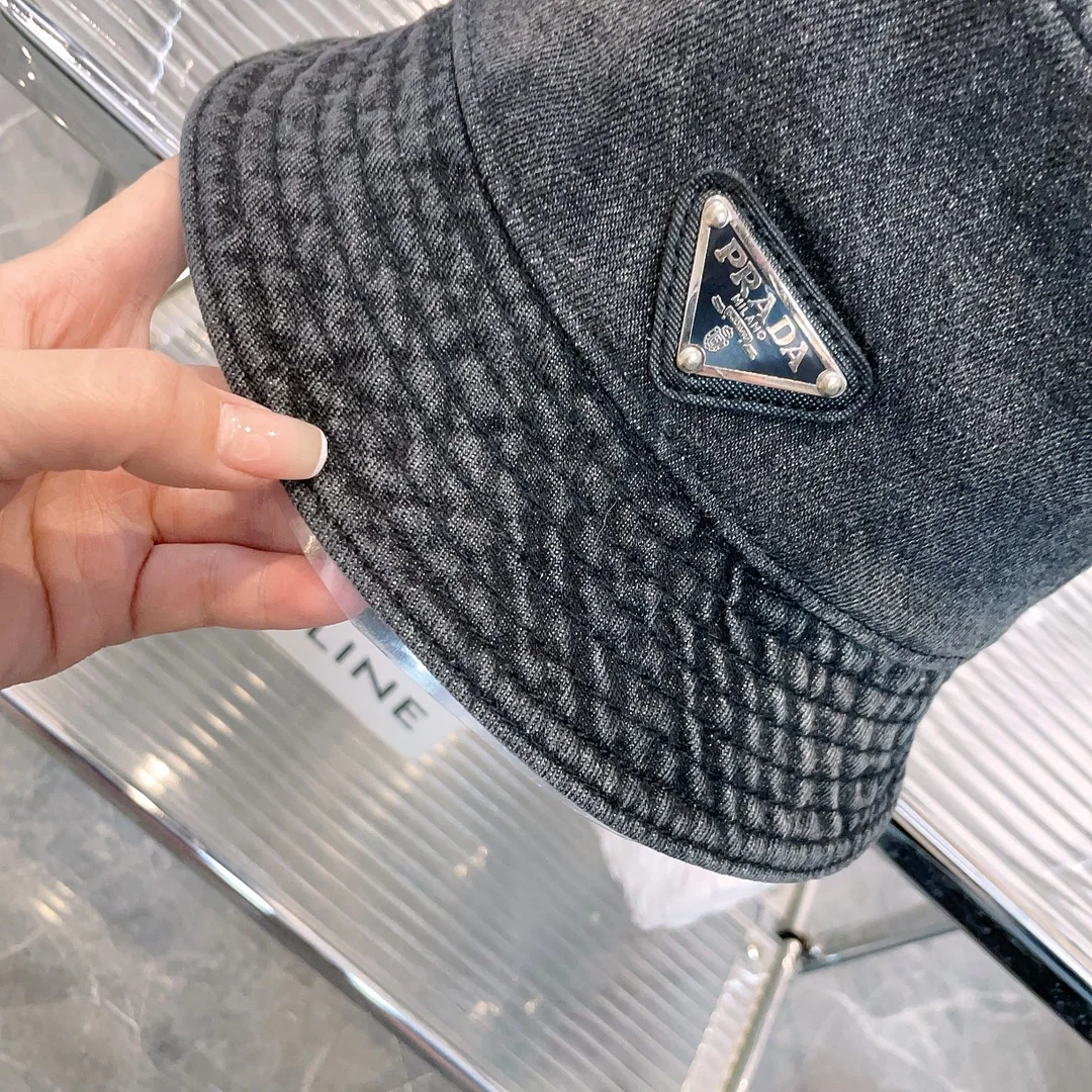 프라다 타이다이 데님 버킷햇 상세 이미지 6