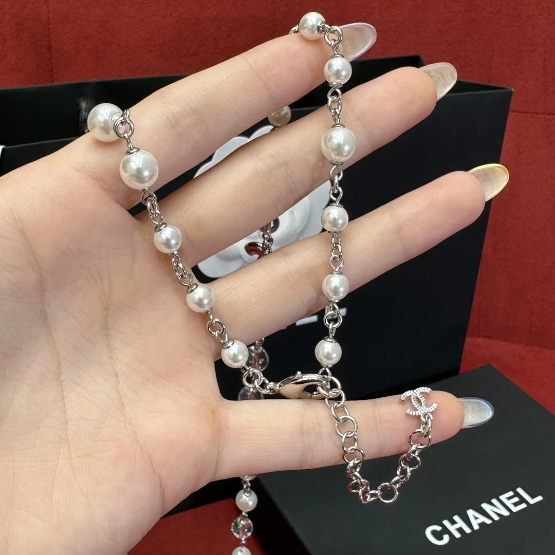 샤넬 에나멜 아크릴 더블 C 롱 목걸이 상세 이미지 6