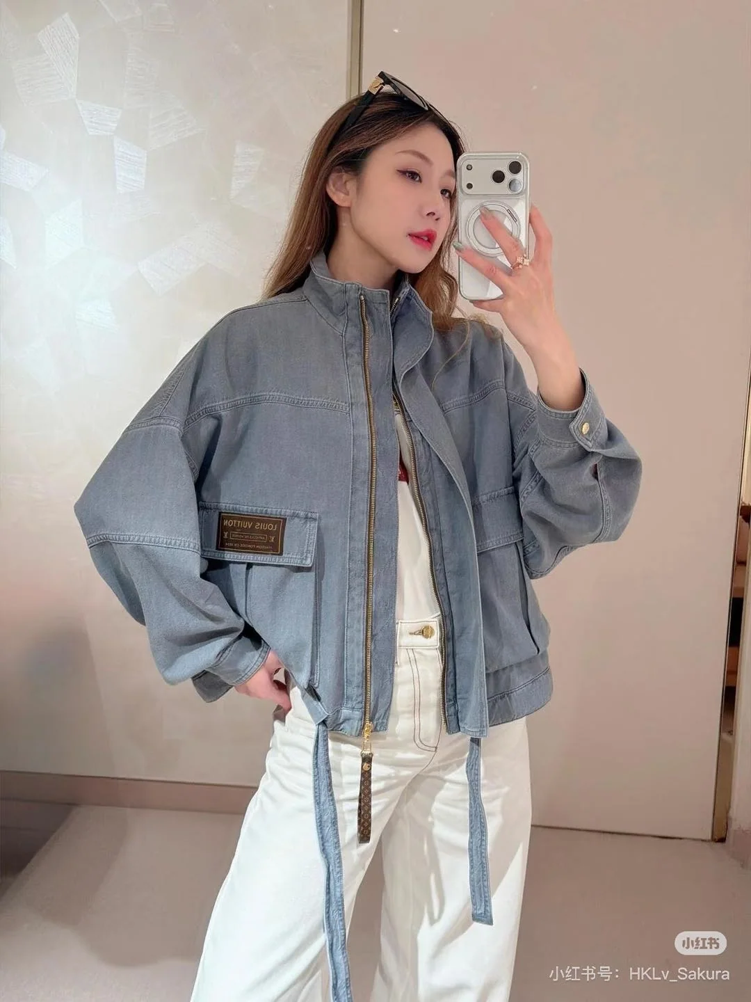 로에베 다크 그레이 워시드 데님 여성 자켓 상세 이미지 1