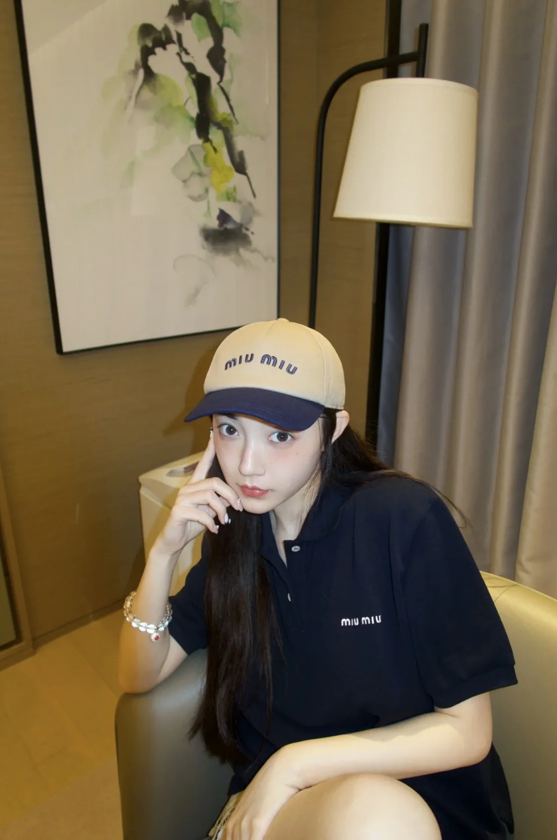 미우미우 컬러 블록 야구모자 상세 이미지 5