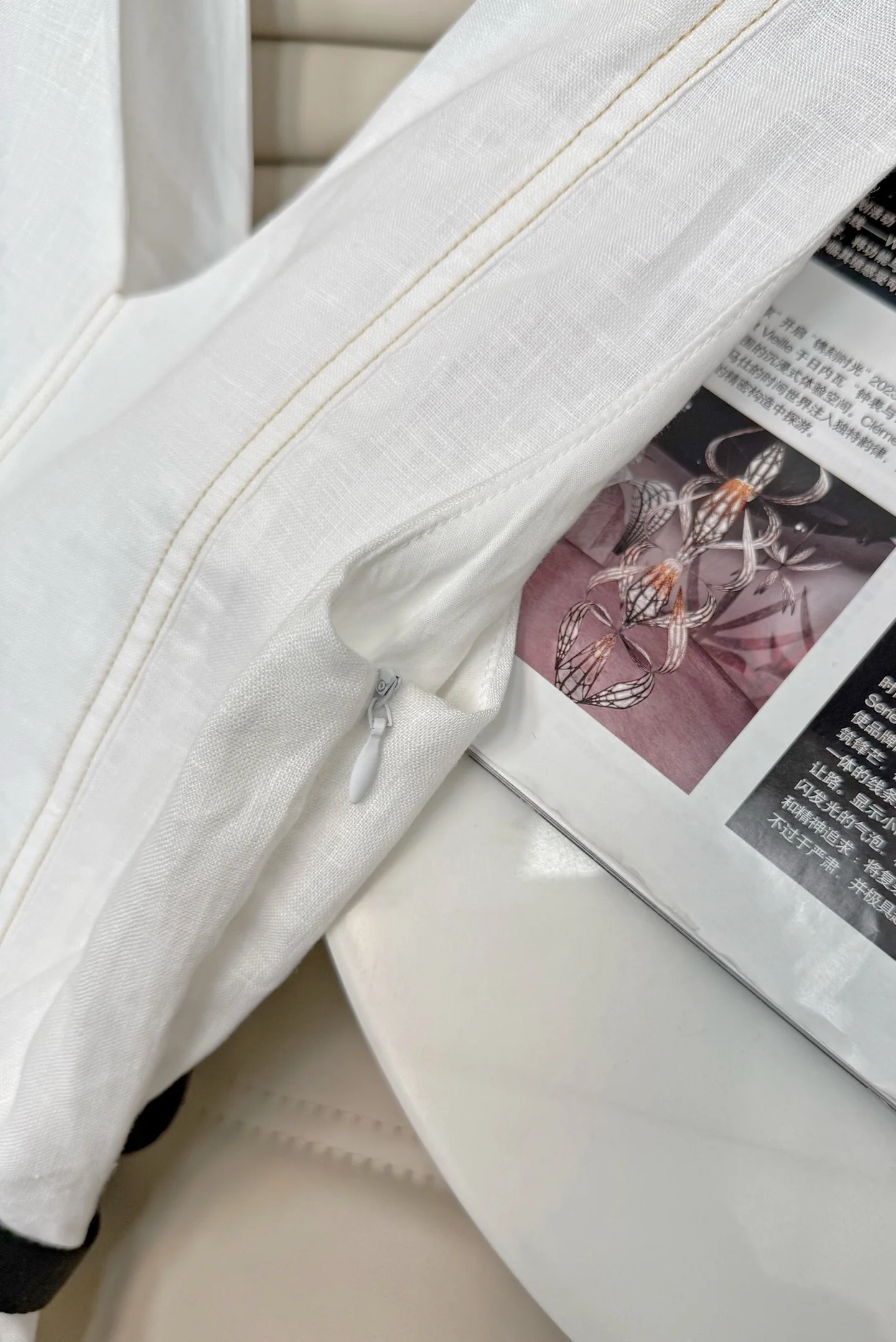 디올 린넨 노슬리브 A라인 원피스 상세 이미지 7