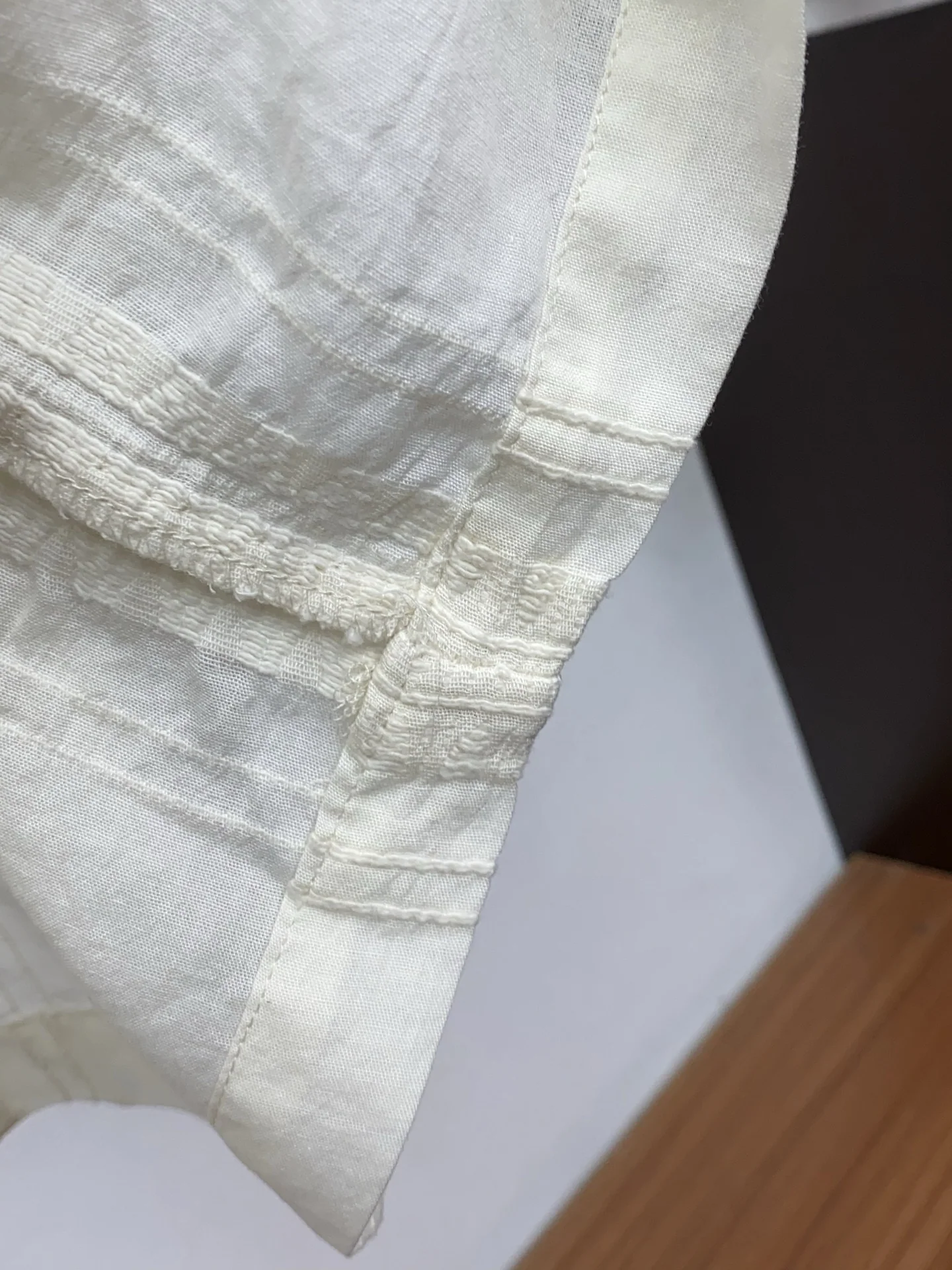 로에베 린넨 와이드 슬리브 프렌치 카라 남성 반팔 셔츠 상세 이미지 6