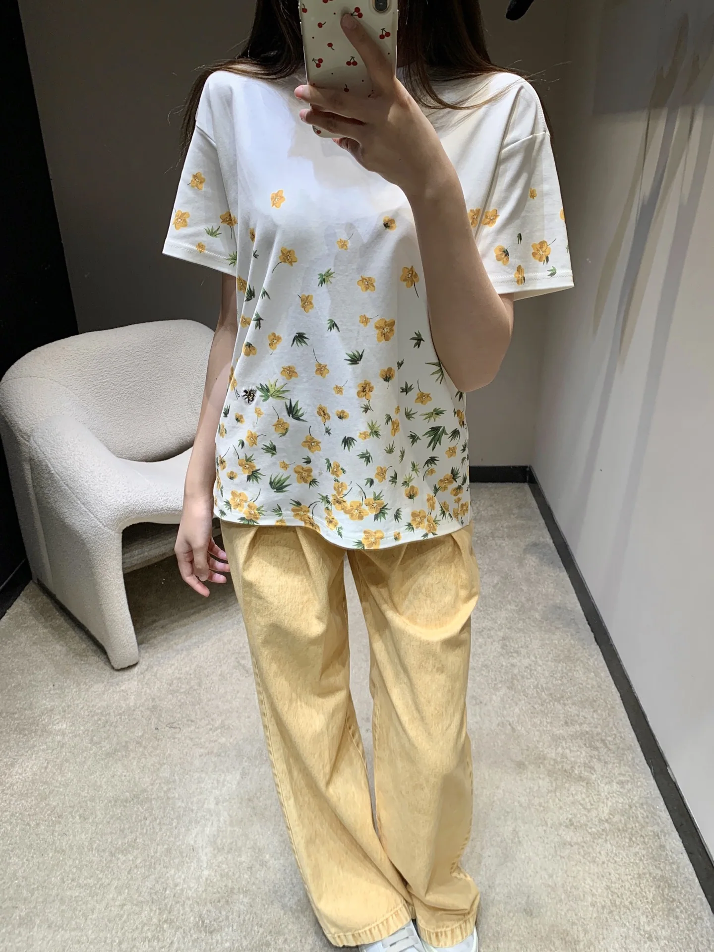 디올 꽃무늬 크루넥 반팔 티셔츠 26 SS 상세 이미지 2