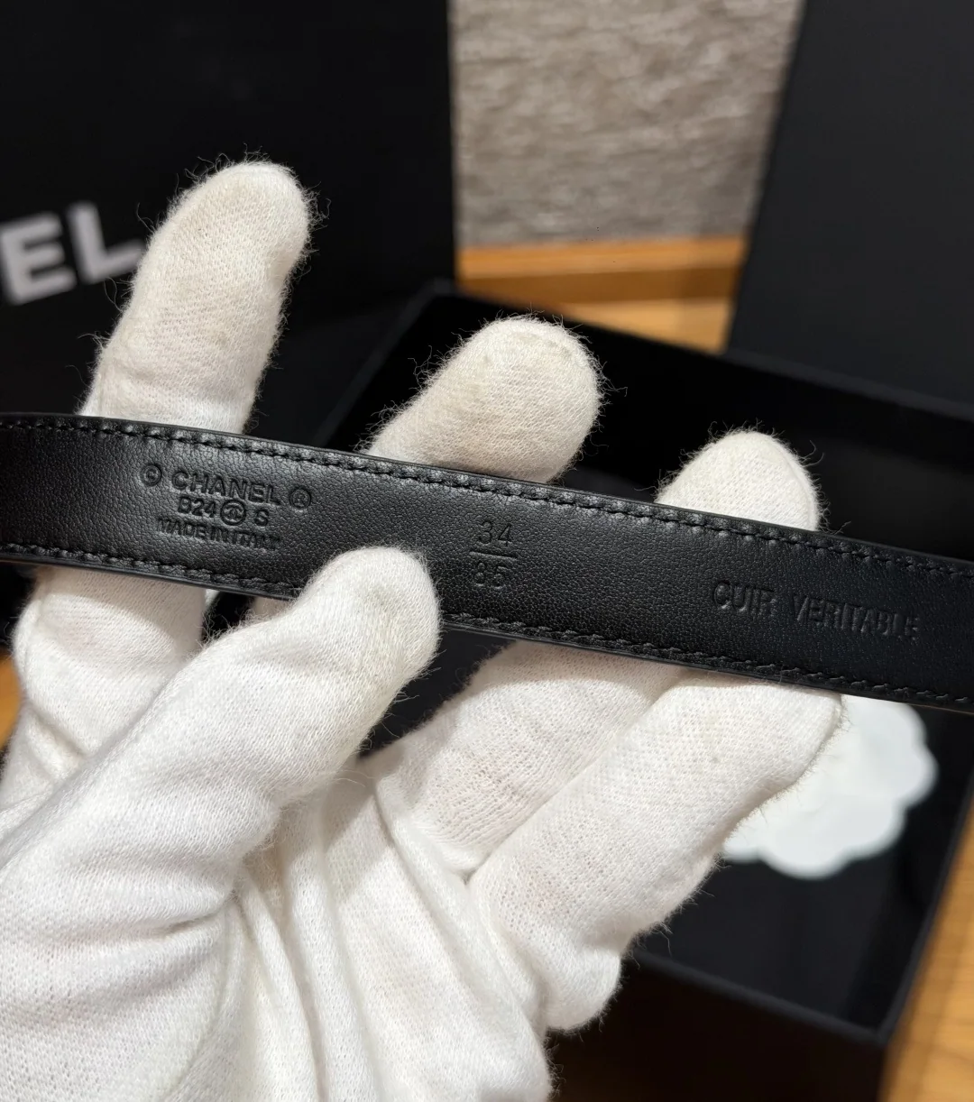 샤넬 퀼팅 램스킨 벨트 20mm 상세 이미지 5