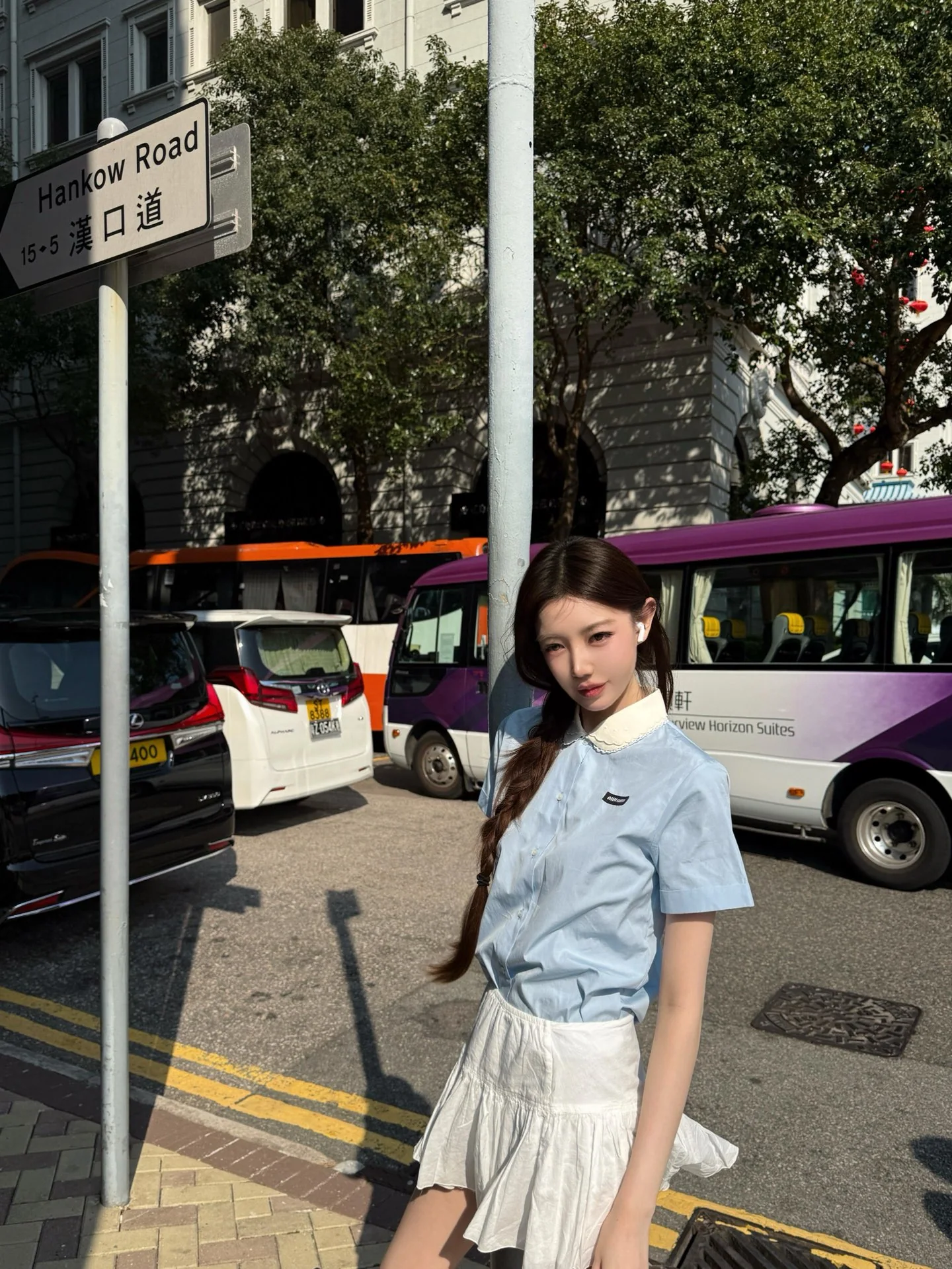 미우미우 피터팬 카라 레이스 배색 반팔 셔츠 26 SS 상세 이미지 3