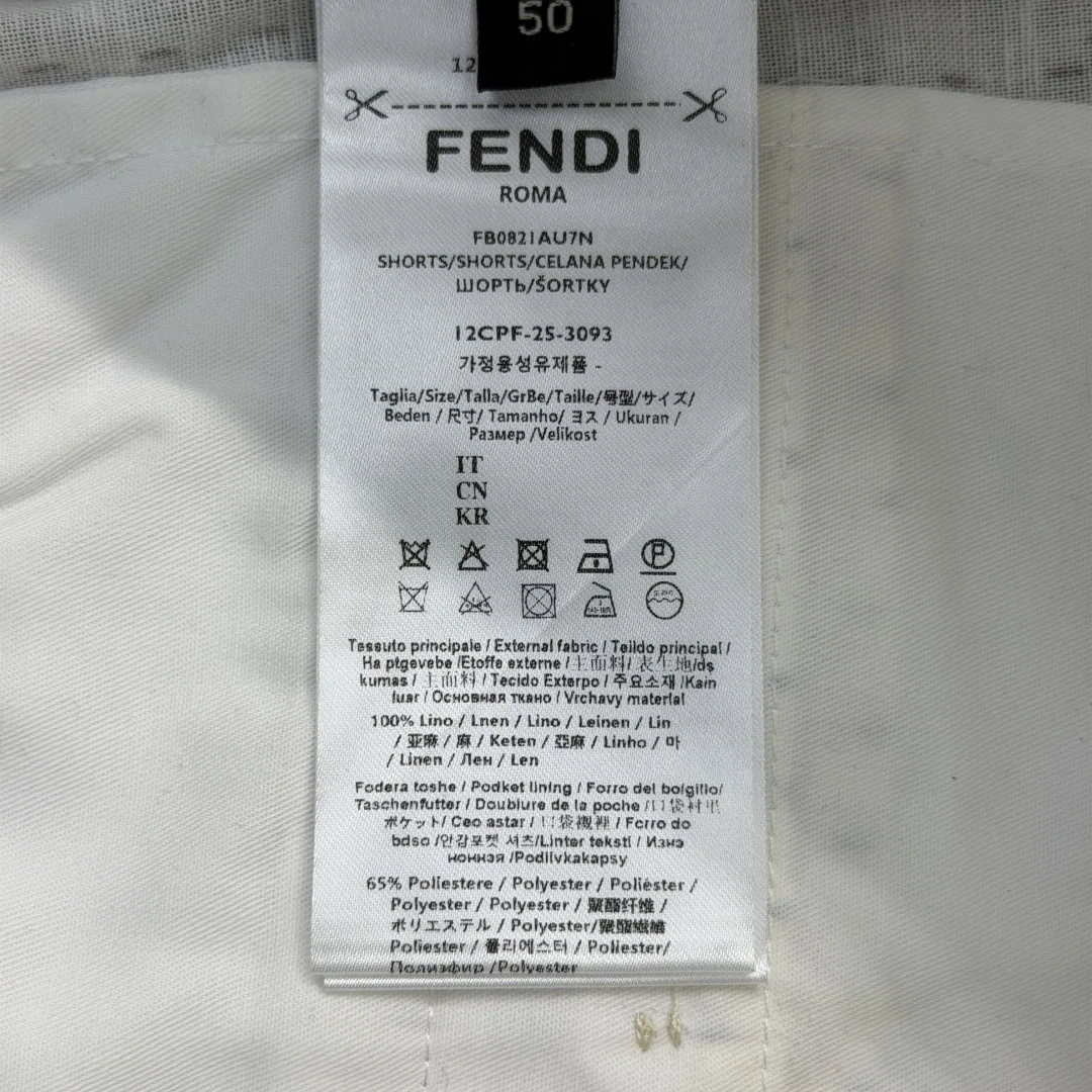 펜디 베이지 FF 린넨 남성 반팔 셔츠 상세 이미지 9
