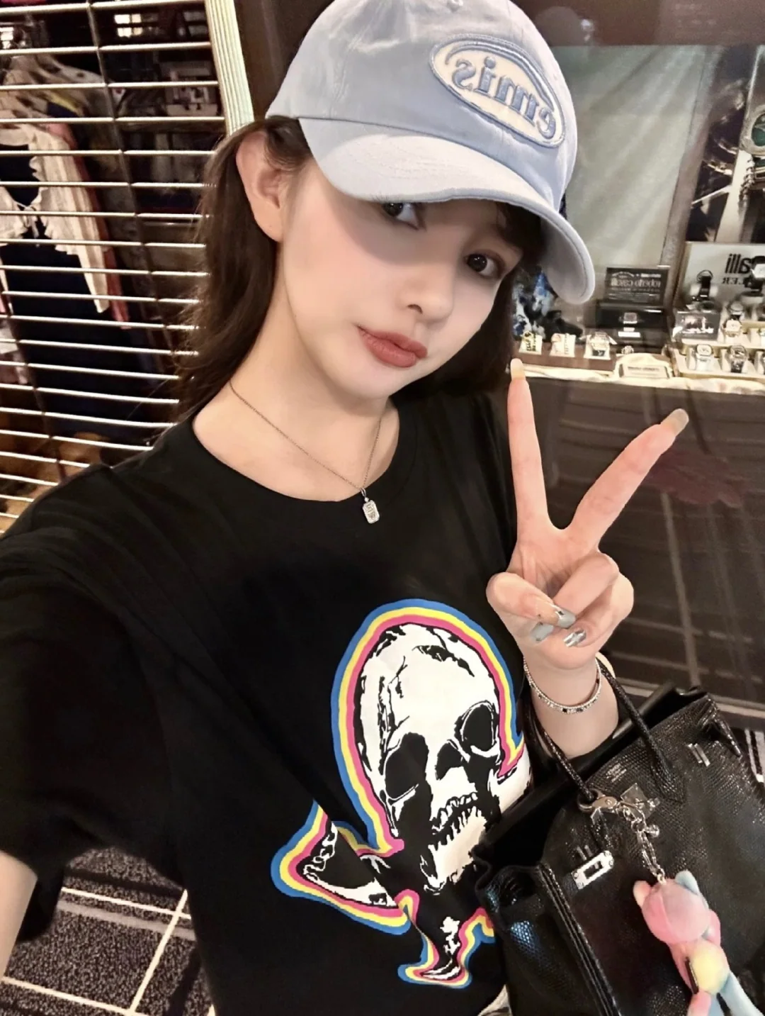 크롬하츠 포티 컬러풀 스컬 남성 반팔 티셔츠 상세 이미지 5