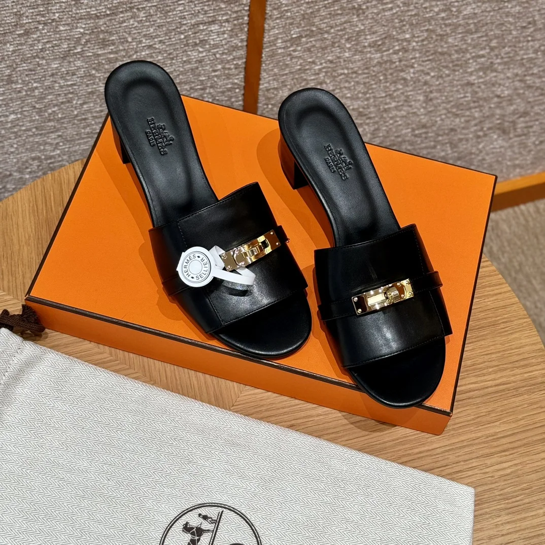 에르메스 지지 켈리 블랙 하이힐 신발 8358 상세 이미지 9