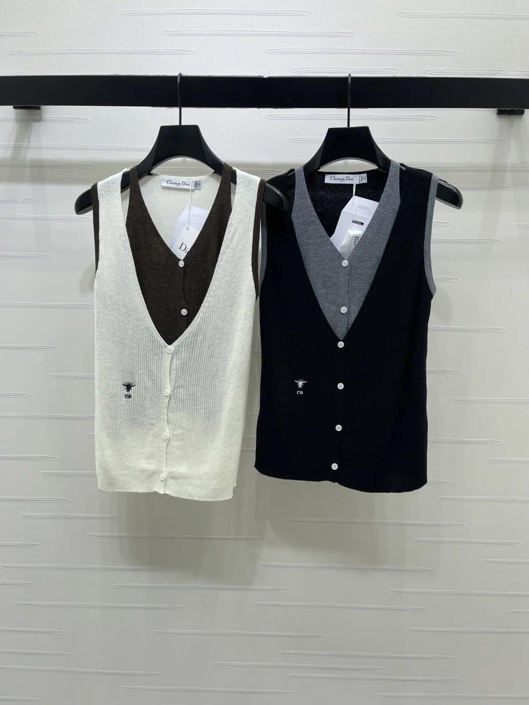 디올 컬러 블록 울 반팔 니트 베스트 155673