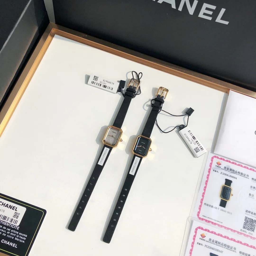 샤넬 슈가큐브 블랙골드 18 K 골드도금 쿼츠 여성 시계 18 K 상세 이미지 9