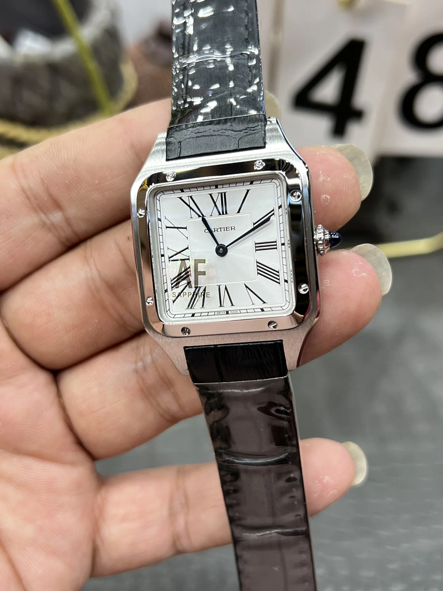 까르띠에 산토스 AF공장 론다 쿼츠 무브먼트 미디움 레플리카 42578 Cartier 상세 이미지 5